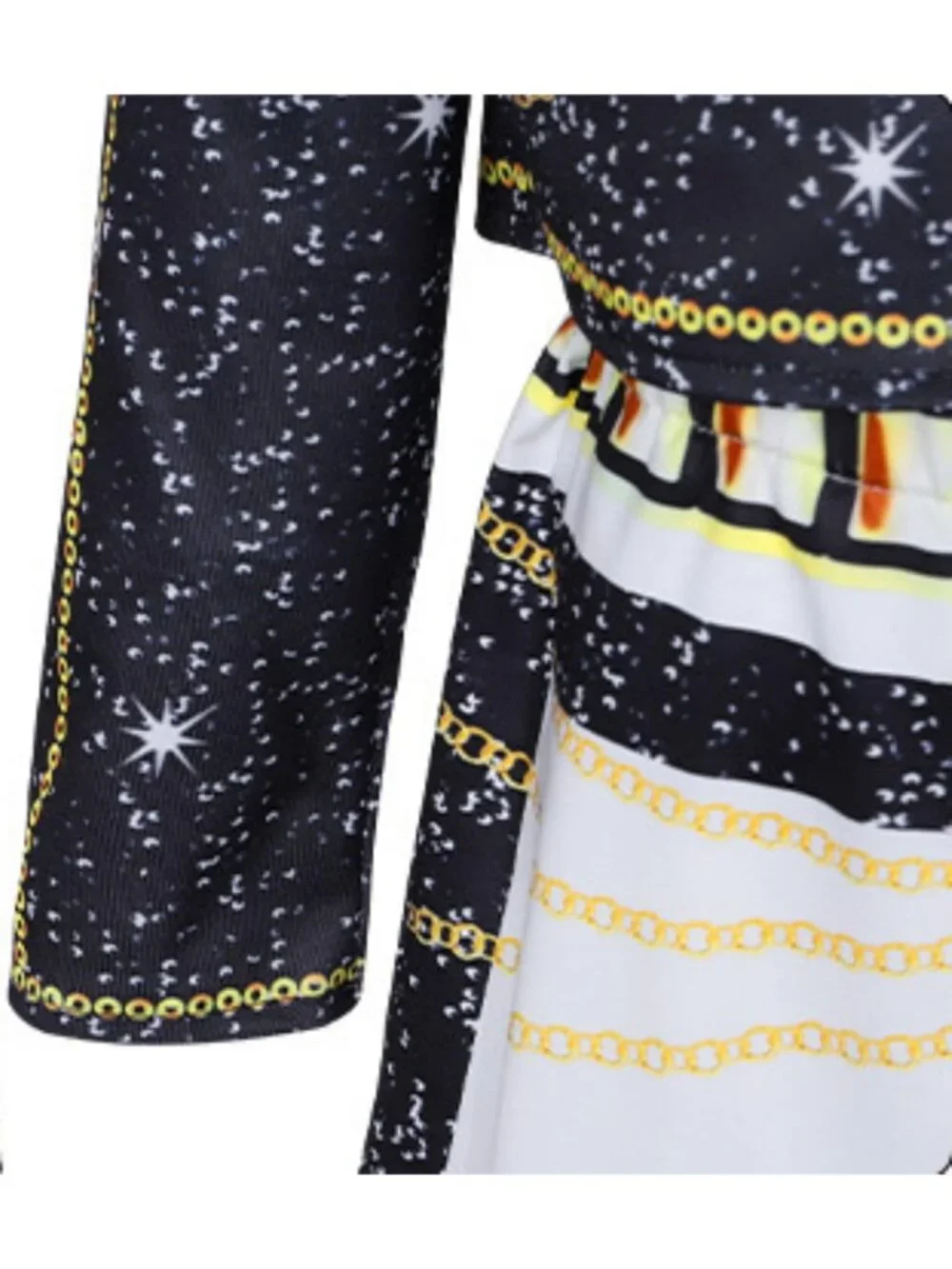 KPOP Singer Cosplay Girls Costume Black Printed Jacket, Shirt, Shorts 7-8 YEARS